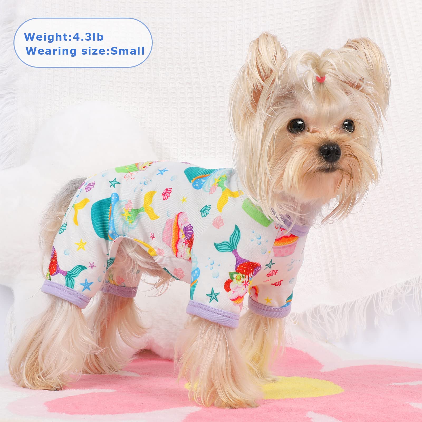 Dog Pajamas Summer Fall Dog Clothes for Small Dogs Girl Boy Soft Stretchy Medium Size Pajamas Cute Cake Puppy Pjs Onesies Pet Ju